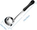 Advanced Stainless Steel Soup ladle, Long Plastic Handle Soup Residue Separator, Kitchen Colander Filtering Grease Large Spoon