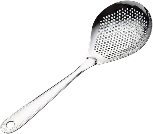 Metal Filter Spoon Large Slotted Spoon Stainless Steel Pot Strainer Easy to Use and Clean