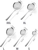 Fine Mesh Skimmer Spoon,Stainless Steel Hot Pot Fat Skimmer Mesh Strainer Spoon with Long Handle for Oil Filter Skimming Grease and Foam(L-14CM)