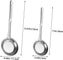 2pcs Fine Mesh Stainless Steel Oil Skimmer Spoon Filter Strainer for Cooking Ergonomic Handle Design for Oil Filtration and Juice