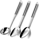 3PCS Serving Spoons Set, Stainless Steel Cooking Spoons in Kitchen Large Buffet Serving Utensils Set, Easy to Clean, for Home Hotel Restaurant