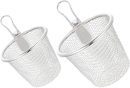 2Pcs Stainless Steel Noodle Strainer Spoons: Hot Pot Strainer Basket for Cooking and Frying, Kitchen Colander for Pasta, Noodles, and Boiling Food, Space-Saving Design with Hanging Handle
