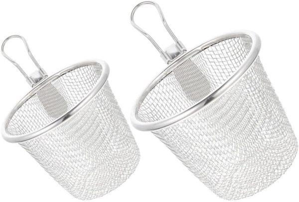 2Pcs Stainless Steel Noodle Strainer Spoons: Hot Pot Strainer Basket for Cooking and Frying, Kitchen Colander for Pasta, Noodles, and Boiling Food, Space-Saving Design with Hanging Handle