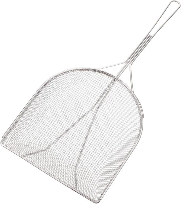 1pc Stainless Steel Frying Oil Strainer Colander Spoon Capacity Kitchen Gadget for Cooking Prevents Spills Easy to Clean Design for Fried Food and Soup